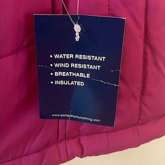 NWT - Port Authority womans bright berry/Bermuda purple puffer vest - Picture 4 of 5